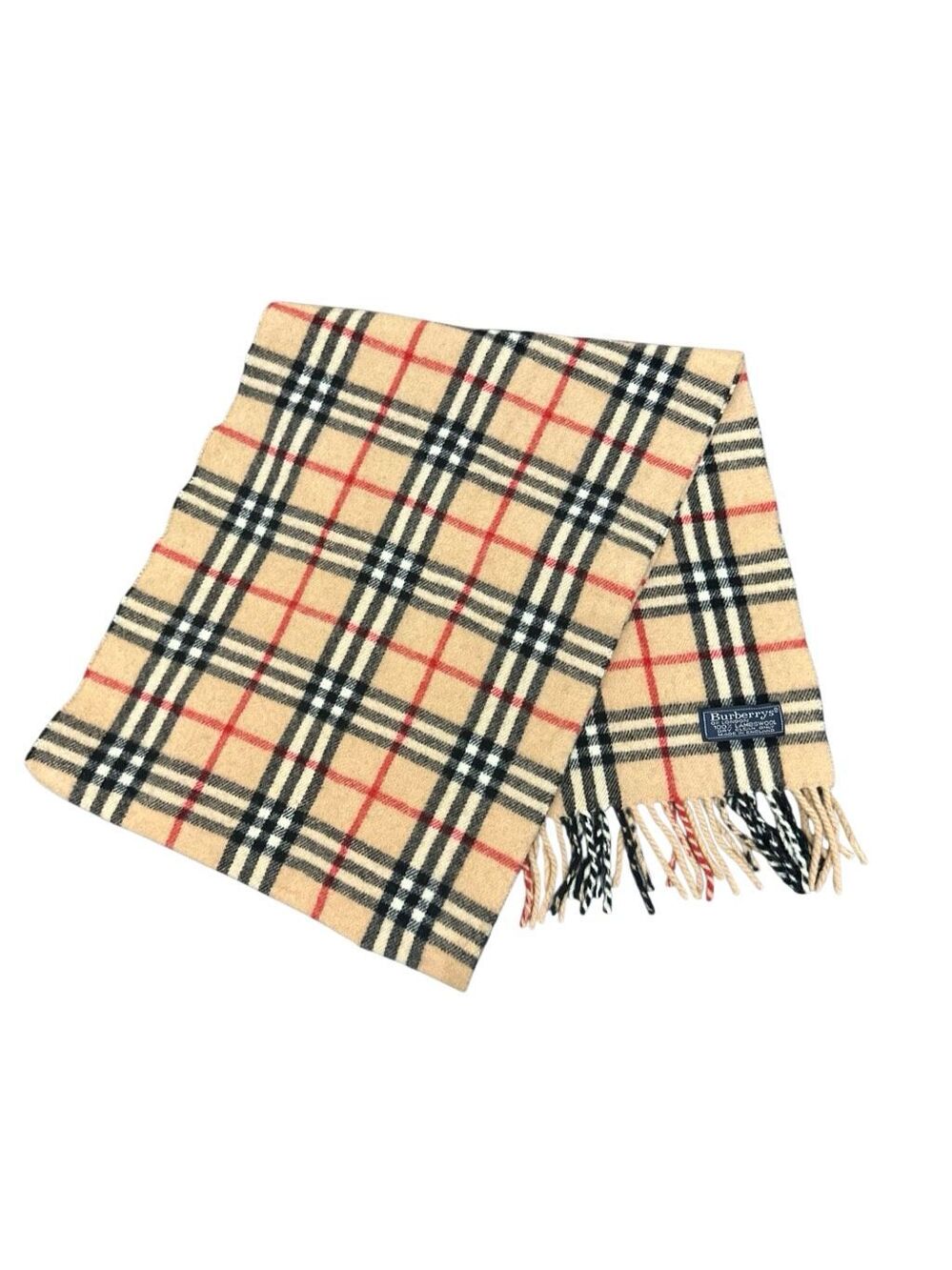 Vintage Burberrys Of London Nova Check 100% Lambswool Scarf Made In England 69x1